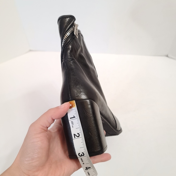 A.S.98 | Jase Asymmetric Zip Black Leather Booties Size 37 (6.5/7) - Picture 12 of 14
